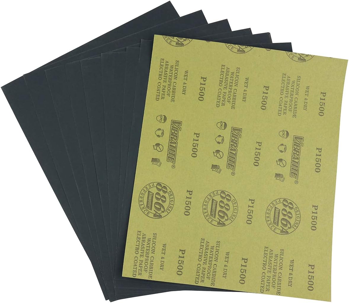 Sandpaper Sheets, 80 Grit Dry Wet Sand Paper, 9 x 11 Inch, Silicon Carbide, for Wood Furniture Finishing, Metal Sanding and Automotive Polishing, 10 -Sheet - - 