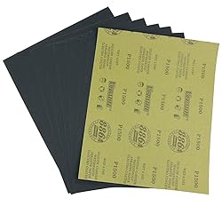 Sandpaper Sheets, 1500 Grit Dry Wet Sand Paper, 9 x