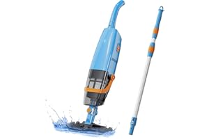LVKE L2 Cordless Handheld Pool Vacuum for Above Ground Pool with Telescopic Pole, Strong Suction Power, Ideal for Deep Pool Cleaning, Blue