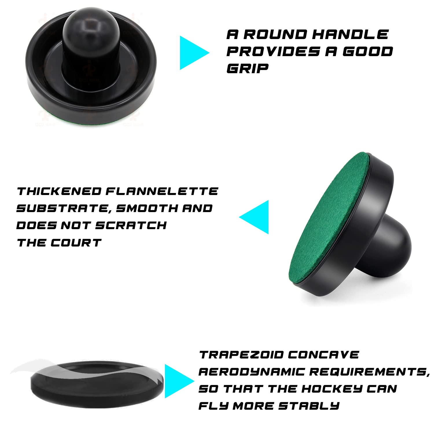 INSCOOL Air Hockey Pushers and Pucks - Air Hockey Paddles and Goal Handles Replacement Accessories for Game Tables (4 Pushers, 8 Pucks)