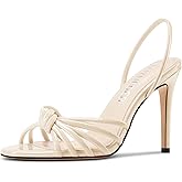 TNYNFBEB Womens Stiletto High Heel Open Toe Sandals Slingback Slip-on Prom Wedding Dress Basic Classic Patent Leather Summer 3.9 Inches Heels