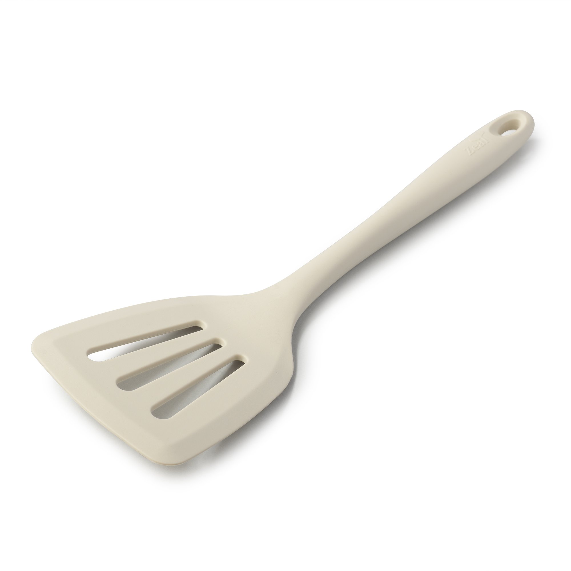 Zeal J157C Silicone Non-Stick Slotted Fish Slice/Cooking Turner (30cm) -Cream,Off-white