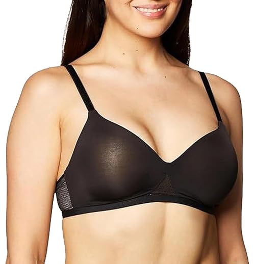 Hanes womens Oh So Light Foam Comfortflex Fit Wirefree Mhg521 Bra, Black/Nude, XX-Large US