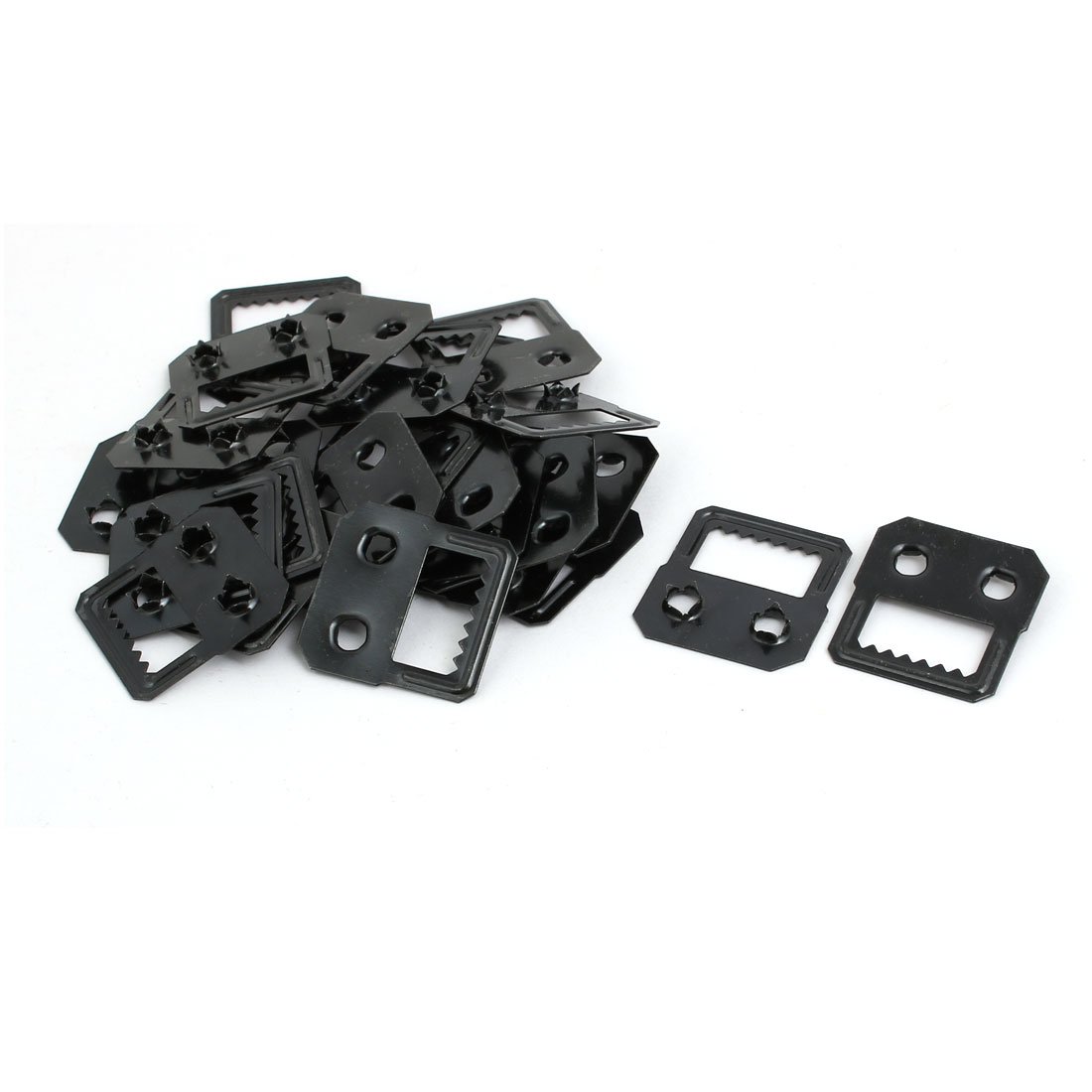 Sourcingmap Album Photo Frame Picture Metal Self Fix Sawtooth Two Holes Hanger Black 25pcs