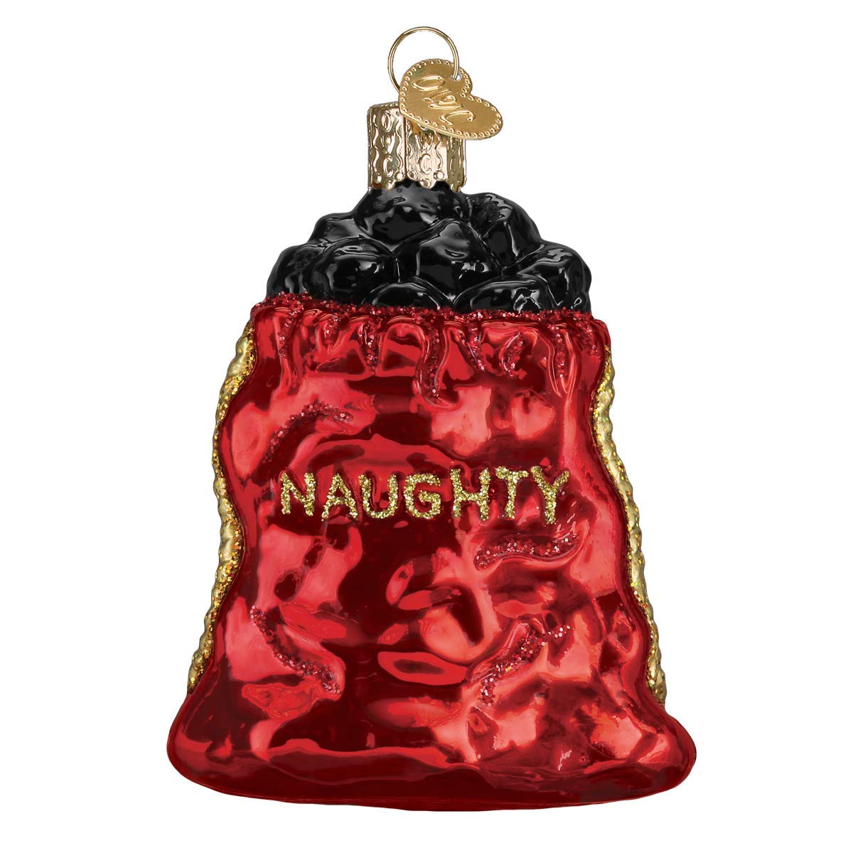Old World Christmas BAG OF COAL Ornament, Multi