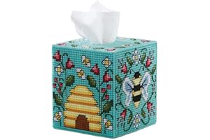 Herrschners Honeycomb Tissue Box Plastic Canvas Kit