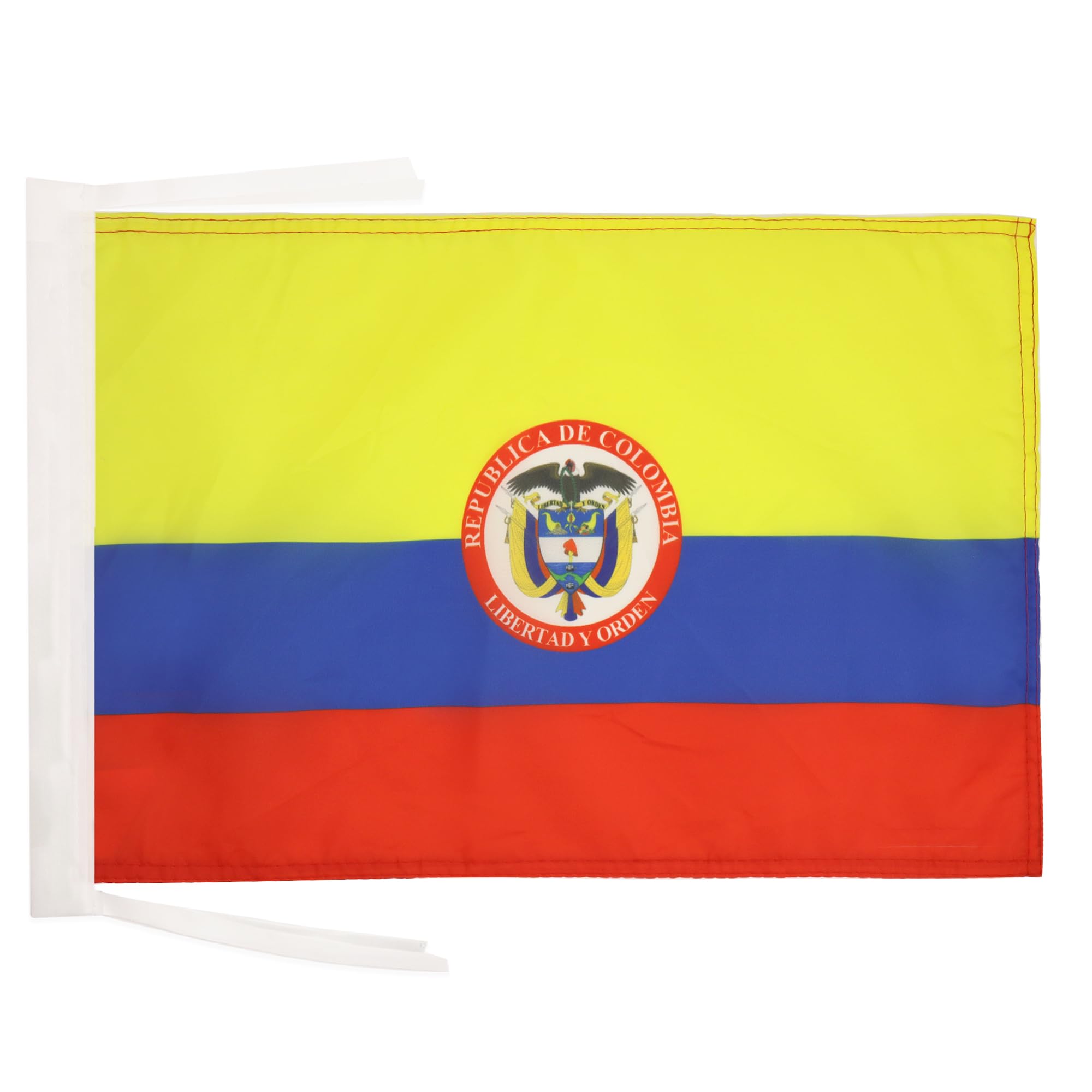 AZ FLAG - Colombia coat of arms Flag - 18'' x 12'' - 100% Polyester colombian Small Banner with Two Cords - Fade Resistant - Vivid Colors - 18x12 in - 45x30 Cm