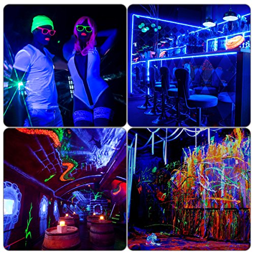 ECHTPower Black Light 27W 9LED UV Light Bar Glow in The Dark Party Supplies for Blacklight Party Birthday Wedding Stage Lighting Christmas, Disco DJ Poster Tapestry and UV Body Paint (Black UV)