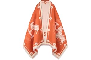 EXTREE Scarfs for Women Pashmina Silky Shawl Wrap for Evening Dressing Blanket Open Front Poncho Cape