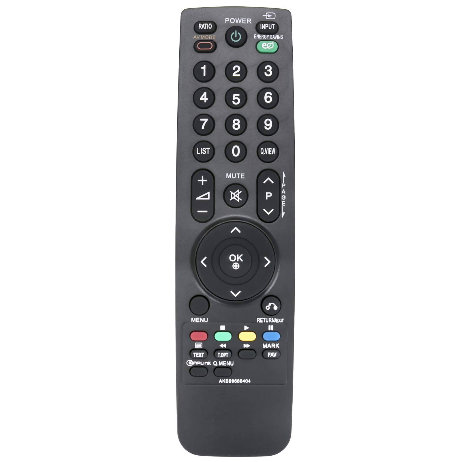 VINABTY AKB69680404 Remote Fit for LG TV 42LH20R 32LF20FR 42LF20FR 19LU50R 22LU50FR 26LU50FR 19LH20R 22LH20R 26LH20R 32LH20R 37LH20R 47LH35FR-LE 47LH33FR-TC 47LH33FR-LC 19LU50R-TA 19LU50R-LA