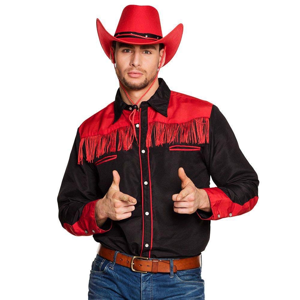 Boland - Men's Western Black and Red Fringe Cowboy Wild West Costume Carnival Theme Party