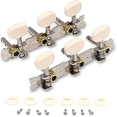 Metallor 3 on a Plank Guitar Tuning Pegs Chrome Plated Machine Heads Tuning Keys Tuners Single Hole for Folk Acoustic Guitar 3L 3R.