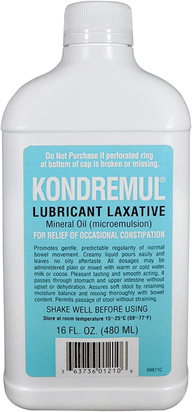 Kondremul Lubricant Laxative Mineral Oil, for Relief of Occasional Constipation, 16 fl oz. (Pack of 3)