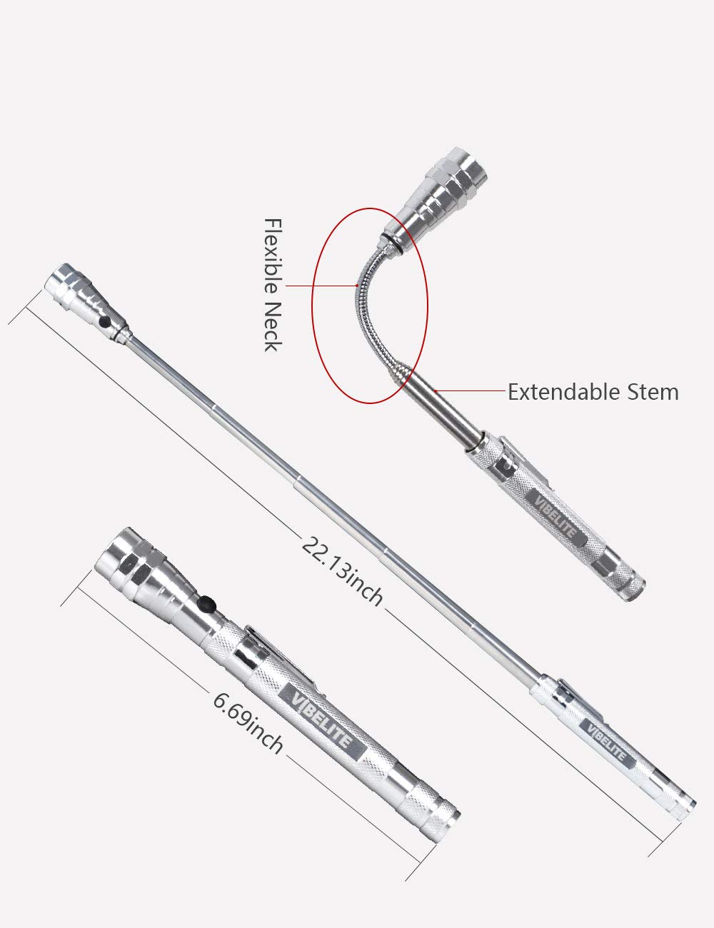 Magnet 3 X Led Magnetic Pickup Tool Included Telescoping Flexible Extensible Led Flashlights Perfect Mechianic Pick Up Tools Gifts For Men 1pack 4 X Lr44 Batteries Power Hand Tools Tools Home Improvement