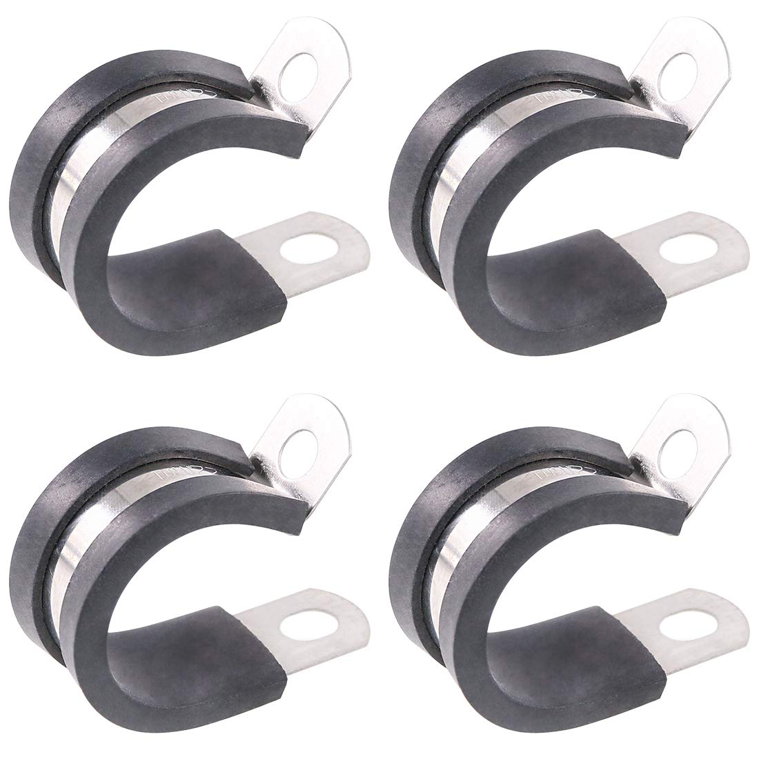 Keadic 20Pcs 7/8 Inch (22mm) Rubber Cushioned Insulated Clamps Stainless Steel, Metal Clamp, Tube Holder for Tube, Pipe or Wire Cord Installation