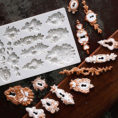 IOD Vintage Art Decor Molds"Keyholes" Sugarcraft Silicone Fondant Mould for Cake Decorating Cupcake Topper, Sculpting Silicone Sugar Resin Craft DIY Moulds Gum Paste - Thumbnail 3