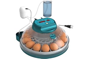GENERIC Hethya 15 Eggs Incubator with Automatic Humidity Control, Pulse Heating Temperature control, Automatic Egg Turning, Incubator for Hatching Eggs, Chick, Quail egg, with Egg Candler