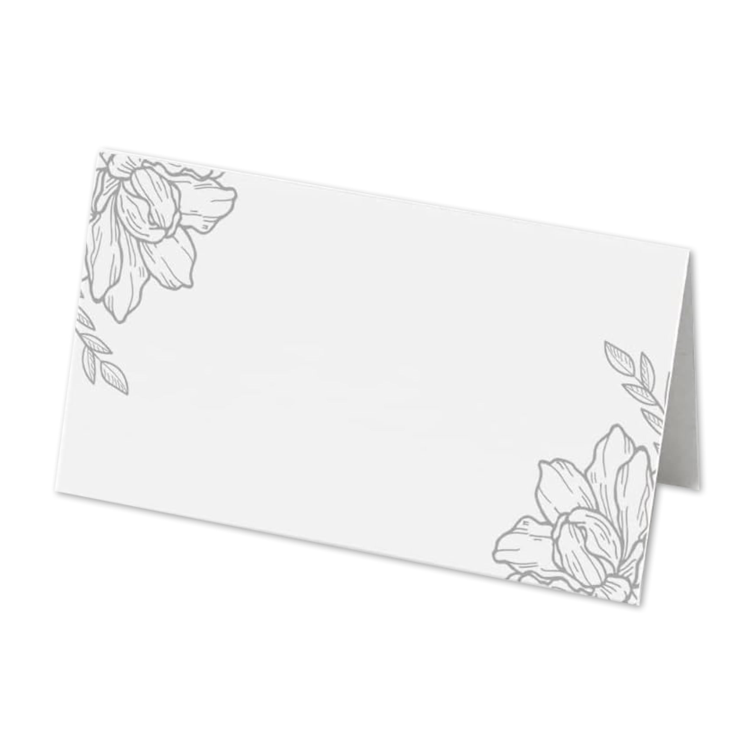 50 Name Place Cards - 8cm by 4cm Place Name Cards for Table Setting, Christmas, Parties, & Wedding Decoration (Pack of 50) (Black Floral) — image 1