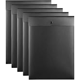 VANRA Vertical File Folders Poly Filing Envelope Plastic Project Folder with Snap Button Closure for A4 Letter Size Paper (Pack of 5, Black)