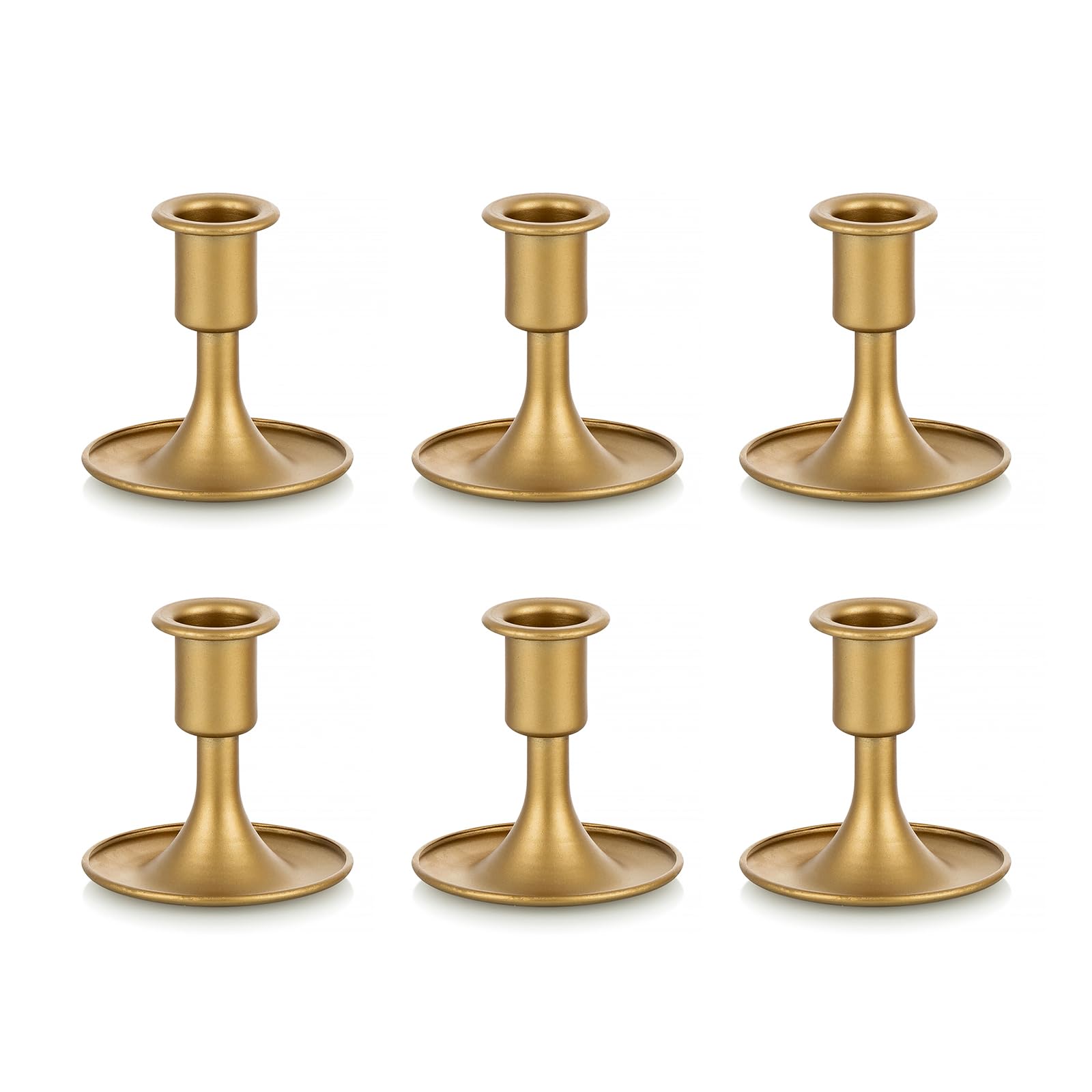 Sziqiqi Candlesticks Holder for Wedding Table Centerpiece - 6Pcs Gold Taper Candle Holders Metal Candle Stick Holder for Christmas Candlelight Dinner Wedding Party Festival Decor