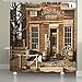 NYMB Western Cowboy Farmhouse Bathroom Shower Curtains, Rustic Wooden Store in Rural Town, Polyester Bath Curtain, Fabric Wood Shower Curtain Sets with Hooks, 69