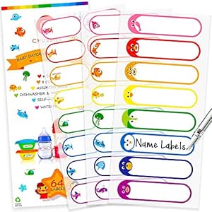 Amazon.com : Baby Bottle Labels for Daycare, Self-Laminating, Waterproof Write-On Name Labels ...