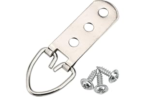 FABULETTA D-for Ring Picture Hanging Kit – Heavy-Duty Iron Frame Hangers with Stainless Steel Screws, Versatile 2-Hole & 3-Ho