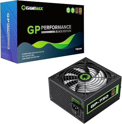 GameMax GP-Series 750W 80 Plus Bronze ATX Power Supply Fully Wired Black PSU