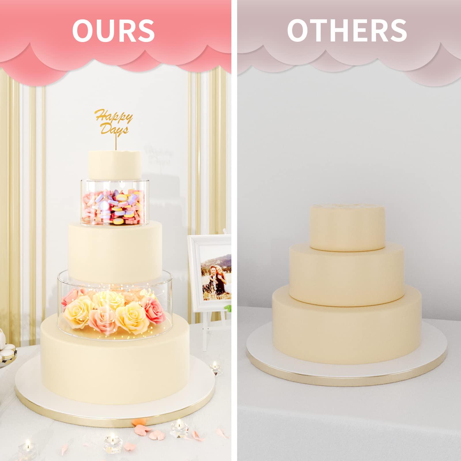 Mua NPPLUS 2PCS Acrylic Fillable Cake Stand Cake Riser Cake Tier, Round ...