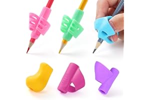 OSteed 17 Pcs Pencil Grips for Children Handwriting, 5-Style Ergonomic Pen Grips for Children, 4-Stage Silicone Pencil Holder