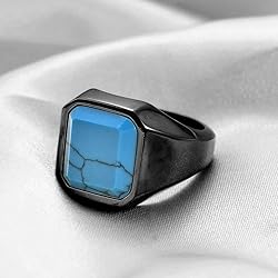 MYNENEY 14K Gold/Silver/Black Plated Square Signet