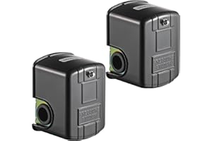 MANESI Pressure Switch for Well Pump, 20-40PSI, Adjustable Differential, 1/4" NPT, Automatic, Black 2 Pack