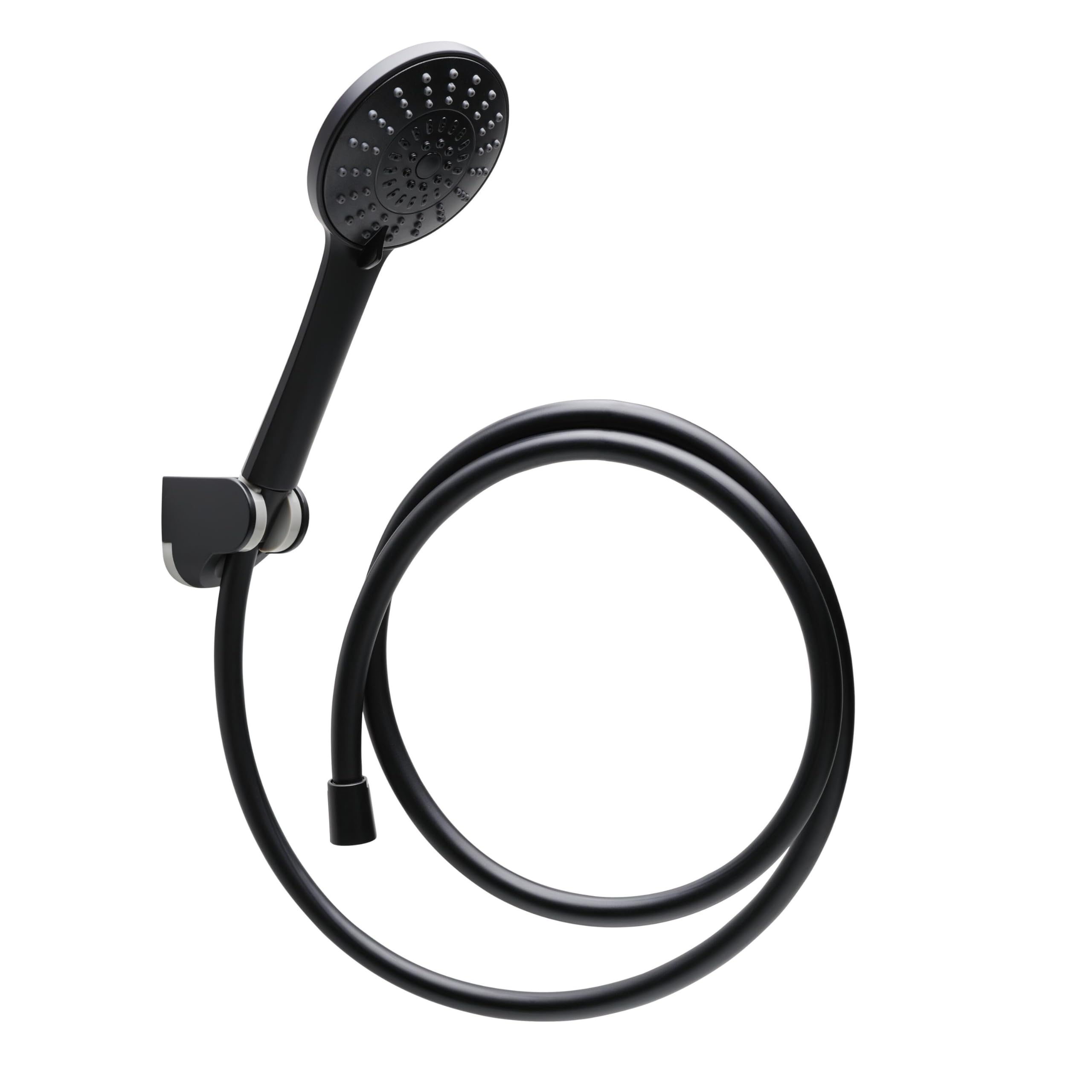 Wirquin Black Roma 5 Jet Shower Head & Hose