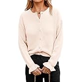 Saodimallsu Womens Cardigan Sweaters Button Down Knit 2025 Fall Ruffle Long Sleeve Sweater Open Front Trendy Outwear