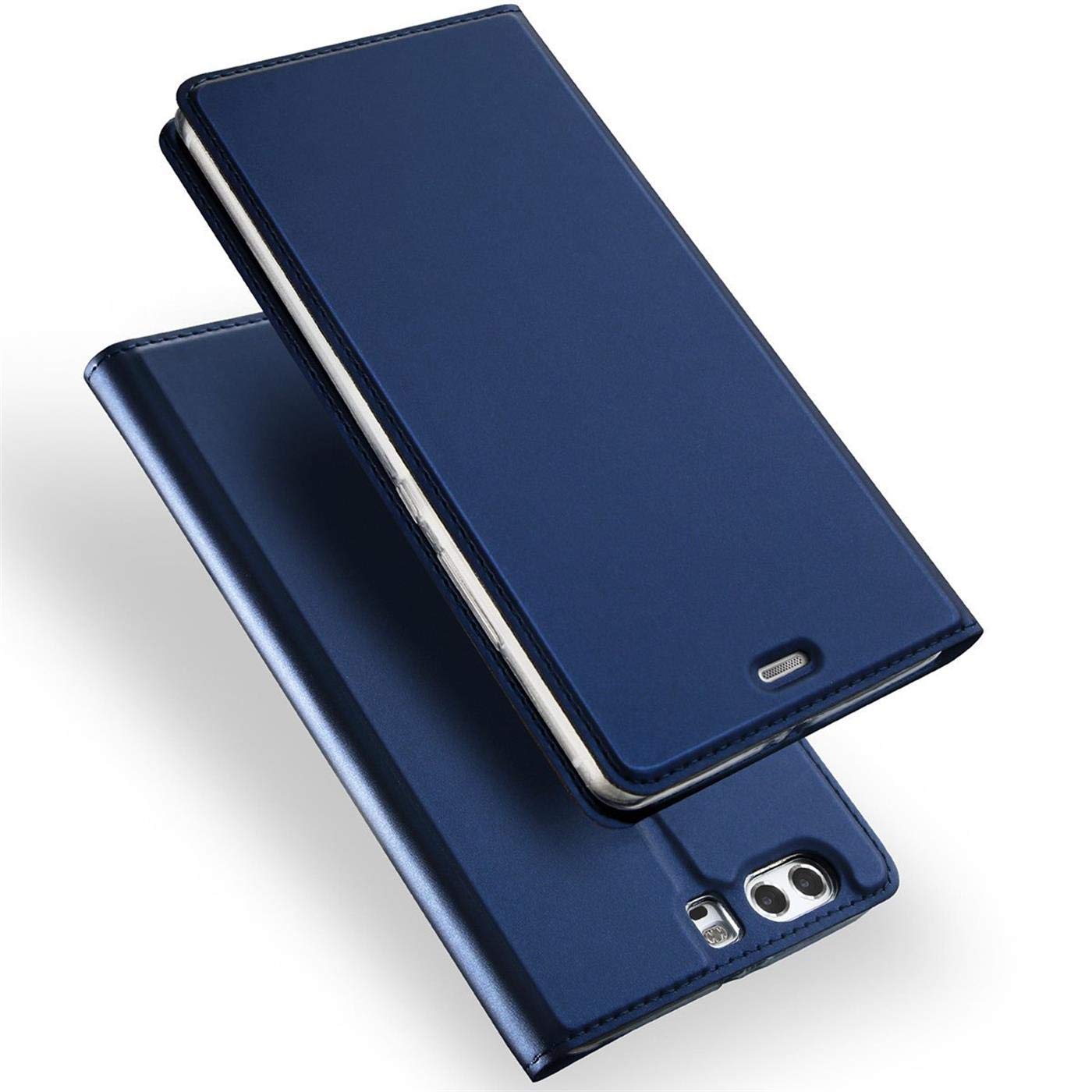 Verco Case compatible with Huawei P10, Flip Wallet Cover with Magnetic Closure for Huawei P10 Phone Case - blue