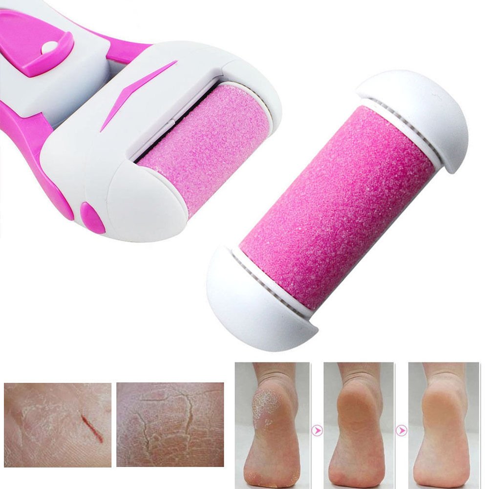 Electric Callus Remover Shaver Exfoliating Foot Hard Dry Skin Remover Tool Skin-smoothing Pedicure Kit (Rose)