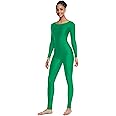 OVIGILY Women's Long Sleeve Unitard Dance Costume Spandex Full Body Suits One Piece Jumpsuits