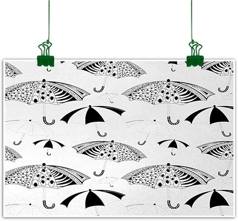 Amazon.com: Black and White Painting Ornate Umbrella Icons with