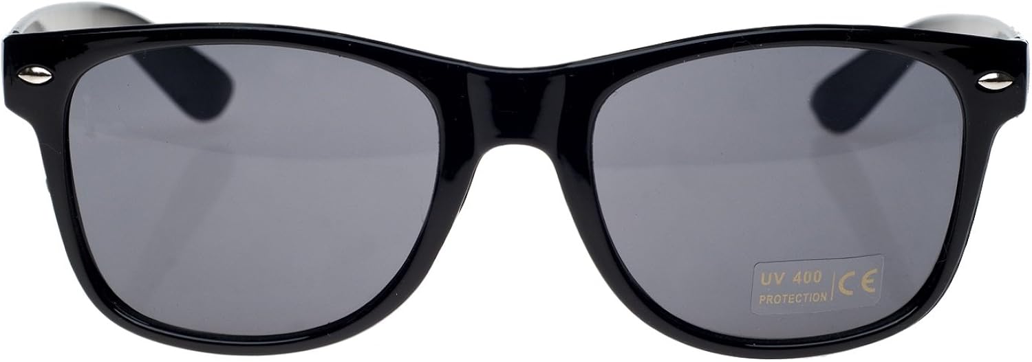 Lunettes De Soleil Unisexes PIFWEAR - Monture Noire Acétate, Verres Noirs Teintés UV400
