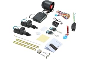 Shkalacar NEW Car Alarm System with 2 Door Remote Central Locking Kit Shock Sensor Immobiliser, Security Antitheft Alarm Systems with Keyless Entry