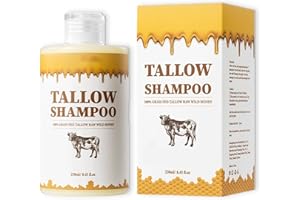 Tallow Shampoo – Natural Grass-Fed Beef Tallow & Honey Hydrating Shampoo for Dry Hair and Scalp, Sulfate-Free Moisturizing Fo