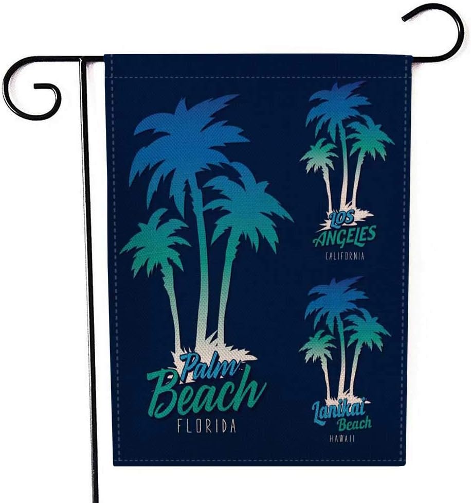 EMMTEEY California West Coast Garden Flag Double Sided Burlap Decoration 12.5x18 Inch for Yard Outdoor Decor Garden Flag Beautiful Purple Anemone Flowers on White Background