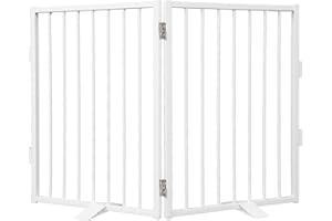 Snagle Paw Full Metal Freestanding Dog Gate,Indoor Outdoor Pet Gate with Floor Protect Support Feet, 40x32 Inches Foldable Do