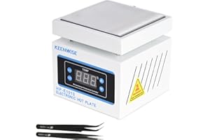 KeenWise 110V 360W Soldering Hot Plate, Electric Hot Plate, LED Microcomputer Electric Preheat Soldering Station Welder Hot Plate Rework Heater Lab 100X100mm (3.94 * 3.94in) Plate