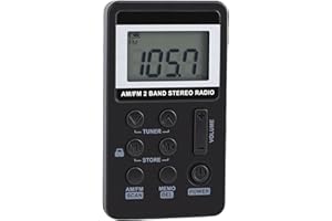 Heayzoki Personal AM FM Pocket Radio, Portable Digital Tuning Radio with Earphone, Lock Screen, Built in 500mAh Rechargeable 
