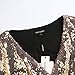 HaoDuoYi Womens Sequin Mermaid V Neck Wrap Tunic Party Disco Jumpsuit Romper