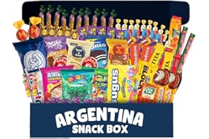 PERO BIEN ARGENTINO Sweet Moment Gift Box - Assorted Traditional Argentinian Sweets - Includes Billiken Gummies, Mini Jorgito, Assorted Alfajores, Mogul Gummy Bears, Tita, Rhodesia, Cofler Block, Sugus Confitados, La Yapa, Bon o Bon Wafer, Tic Tac Orange, Vauquita, Pico Dulce, Cabsha, Bubbaloo Gum, Bazooka Gum, Butter Toffee Candies, Sugus Max, Arcor Fruit Candies, Palitos de la Selva