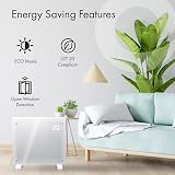 Devola Wifi Enabled Glass Panel Heater 500W White DVPW500WH view 4