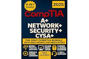 CompTIA A+, Network+, Security+ & CySA+ Exam Prep (4-in-1): The Most Complete and Powerful Guide [VIDEO & AUDIO +LABS + FULL-LENGHT TESTS + CAREER & RESUME GUIDE + 24 WEEKLY DRILLS & EXAM SIMULATOR]]