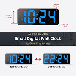 LED Digital Wall Clock with Large Display, Big
